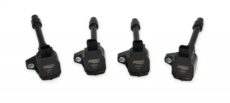 MSD Ignition Coil - Blaster Series - Honda 1.5L/2.0L/2.0L Turbo 4-cylinder - Black - 4-Pack - 824943