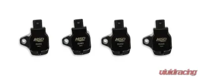 MSD Ignition Coil - Blaster Series - Honda 1.5L/2.0L/2.0L Turbo 4-cylinder - Black - 4-Pack - 824943