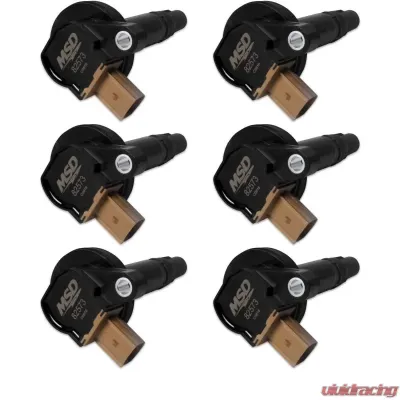 MSD Ignition Coil - Ford EcoBoost - 3.5L V6 - 3-Pin Connector - Black - 6-Pack - 825763