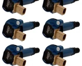 MSD Ignition Coil - Ford EcoBoost - 3.5L V6 - 3-Pin Connector - Blue - 6-Pack