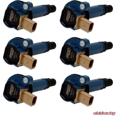 MSD Ignition Coil - Ford EcoBoost - 3.5L V6 - 3-Pin Connector - Blue - 6-Pack - 825765