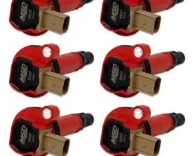 MSD Ignition Coil - Ford EcoBoost - 3.5L V6 - 3-Pin Connector - Red - 6-Pack