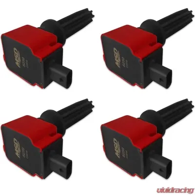 MSD Ignition Coil - Ford EcoBoost - 2.0L/2.3L L4 - Red - 4-Pack - 82594