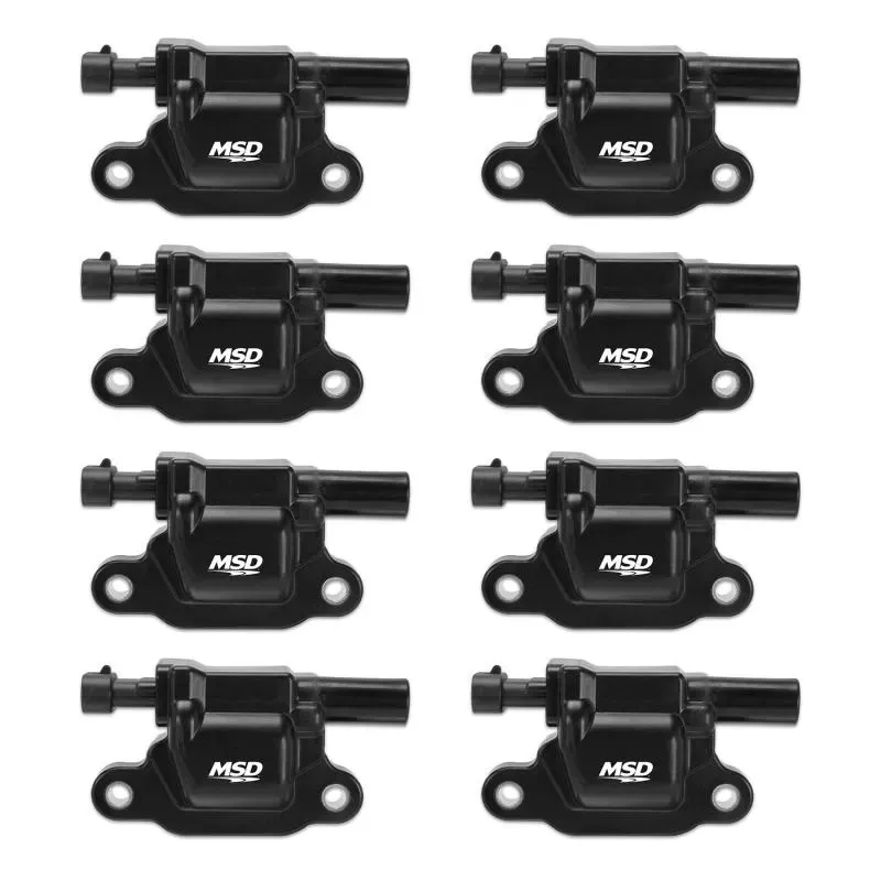 MSD Ignition Coil - GM LS Blaster Series - LS2/LS3/LS4/LS7/LS9 Engines - Black - 8-Pack - 826583