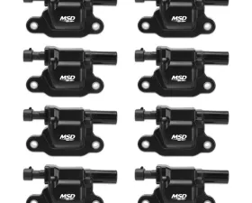 MSD Ignition Coil - GM LS Blaster Series - LS2/LS3/LS4/LS7/LS9 Engines - Black - 8-Pack