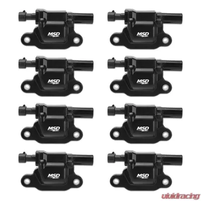 MSD Ignition Coil - GM LS Blaster Series - LS2/LS3/LS4/LS7/LS9 Engines - Black - 8-Pack - 826583
