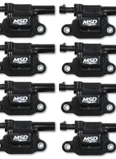 MSD Ignition Coil - GM Gen V Blaster Series - Gen V Direct Injected Engine - Black - 8-Pack - Square                                     - 826683 - Image 2