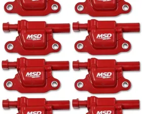 MSD Ignition Coil - GM Gen V Blaster Series - Gen V Direct Injected Engine - Red - 8-Pack - Square