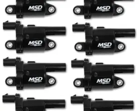 MSD Ignition Coil - GM Gen V Blaster Series - Gen V Direct Injected Engine - Black - 8-Pack- Round