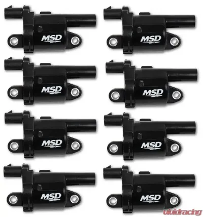 MSD Ignition Coil - GM Gen V Blaster Series - Gen V Direct Injected Engine - Black - 8-Pack- Round - 826883