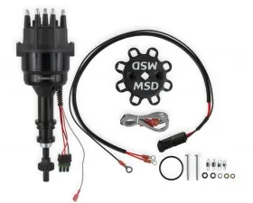 MSD Ready-to-Run Black Marine Distributor Ford 351C-460, Steel Gear