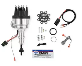 MSD Distributor, Ford 289/302, Ready-to-Run, Black Cap, Steel Gear