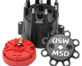 MSD Black Chevy V8 HEI Distributor Cap and Rotor