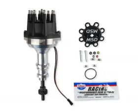 MSD Distributor Ford 289-302, Pro Billet, Small Black Cap, Steel Gear