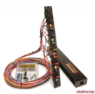 Painless Wiring Fused Dragster Vertical 6 Switch Panel w/Wiring/Hardware - 50506