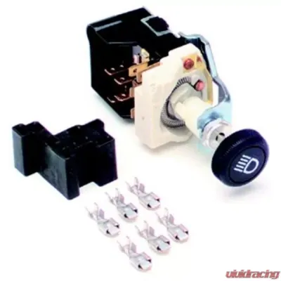 Painless Wiring Headlight Switch/Black Knob/GM Style w/Dimmer/Dome Light - 80152