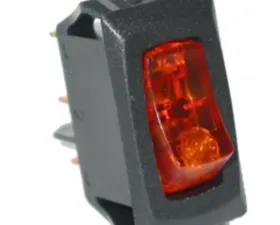 Painless Wiring Small Rocker Switch (On/Off; Amber Lighted)