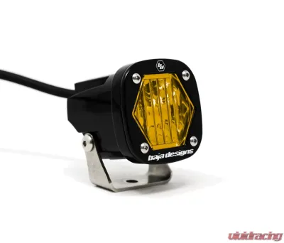 Baja Designs S1 Amber Wide Cornering LED Light with Mounting Bracket Single - 380015