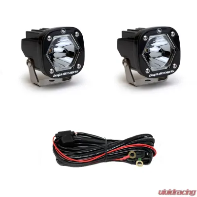 Baja Designs LED Light Pods S1 Pair Spot Laser LED Flush Mount Backup Kit - 387807
