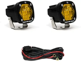 Baja Designs S1 Amber Wide Cornering LED Light with Mounting Bracket Pair