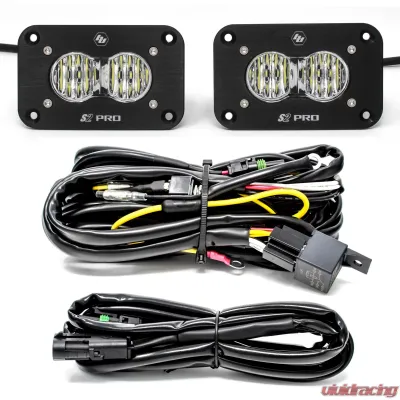 Baja Designs Flush Mount Wide Cornering Pair S2 Pro LED Light Pod Kit - 487807