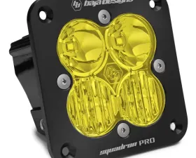 Baja Designs Flush Mount Black Amber Lens Driving/Combo Pattern Squadron Pro LED Light Pod