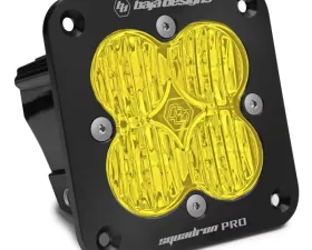 Baja Designs Flush Mount Black Amber Lens Wide Cornering Pattern Squadron Pro LED Light Pod