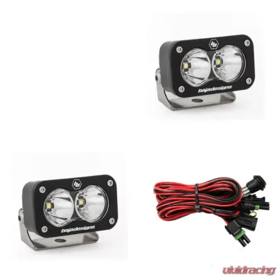 Baja Designs Clear Lens Spot Pattern S2 Sport LED Work Light Pair - 547801
