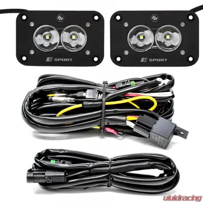 Baja Designs Clear Lens Work/Scene Pattern Flush Mount Kit S2 Sport LED Work Light - 547808