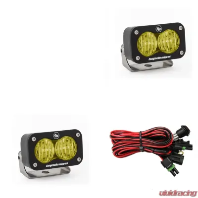 Baja Designs Amber Lens Wide Cornering Pattern S2 Sport LED Work Light Pair - 547815