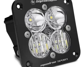 Baja Designs Flush Mount LED Light Pod Black Clear Lens Driving/Combo Pattern Squadron Sport