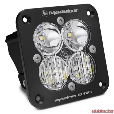 Baja Designs Flush Mount LED Light Pod Black Clear Lens Driving/Combo Pattern Squadron Sport - 551003