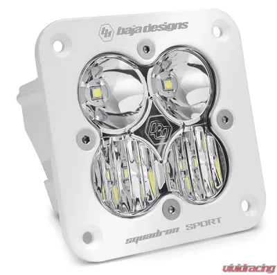Baja Designs White Clear Lens Driving/Combo Pattern Squadron Sport Flush Mount LED Light Pod - 551003WT