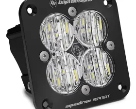 Baja Designs Flush Mount LED Light Pod Black Clear Lens Wide Cornering Pattern Squadron Sport