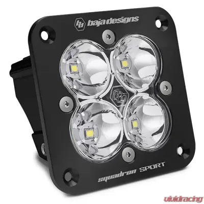 Baja Designs Flush Mount LED Light Pod Black Clear Lens Work/Scene Pattern Squadron Sport - 551006