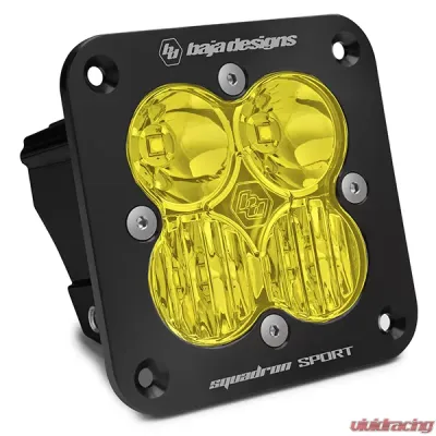 Baja Designs Flush Mount LED Light Pod Black Amber Lens Driving/Combo Pattern Squadron Sport - 551013
