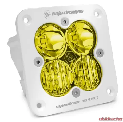 Baja Designs White Amber Lens Driving/Combo Pattern Squadron Sport Flush Mount LED Light Pod - 551013WT