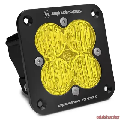 Baja Designs Flush Mount LED Light Pod Black Amber Lens Wide Cornering Pattern Squadron Sport - 551015