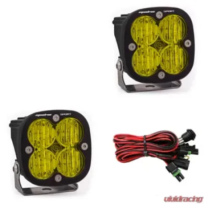 Baja Designs Amber Lens Wide Cornering Squadron Sport LED Light Pods Pair - 557815