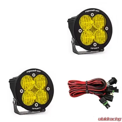 Baja Designs Amber Lens Wide Cornering Squadron R Sport LED Light Pods Pair - 587815