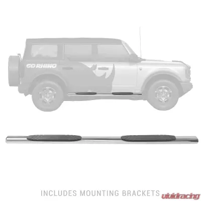 Go Rhino 1000 Series Cab length - Polished Stainless Bars + Brackets - 104412973PS