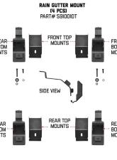 Go Rhino SRM Gutter Mount Bracket Kit - 4 PCS                                     - 5910010T - Image 2