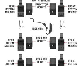 Go Rhino SRM Gutter Mount Bracket Kit - 6 PCS