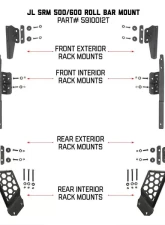 Go Rhino SRM JLU Mounting Bracket Kit Jeep Wrangler 2019-2020                                     - 5910012T - Image 2
