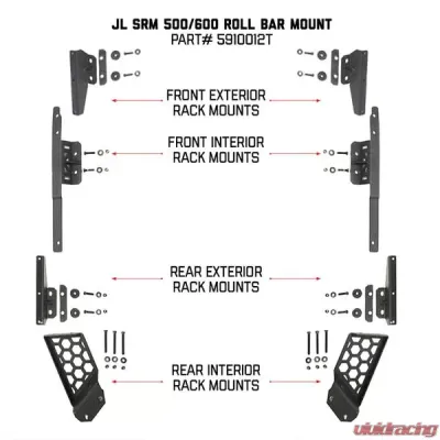 Go Rhino SRM JLU Mounting Bracket Kit Jeep Wrangler 2019-2020 - 5910012T