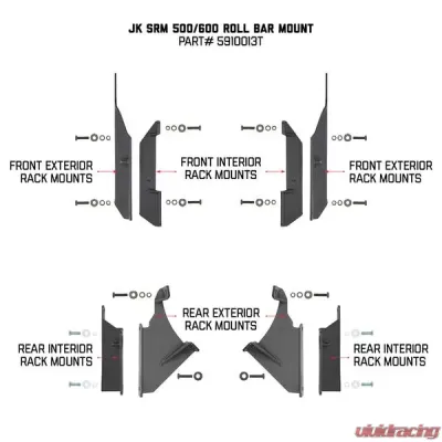 Go Rhino SRM JK Mounting Bracket Kit Jeep Wrangler 2007-2018 - 5910013T
