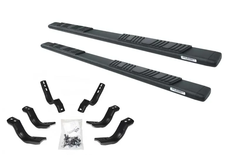 Go Rhino 5" OE Xtreme Low Profile SideSteps Kit - 87" Long Textured black + Brackets F-150 | 250 | 350 | Raptor 2017-2025 - 685415587T