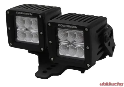Go Rhino Jeep Wrangler JL, JLU & JT Hood hinge Mount for 3" X 3" Dual Cube Offset Jeep - 731230T