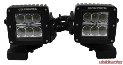 Go Rhino Jeep Wrangler JL, JLU & JT Center Hood Mount for 3 inch Cube LED Lights Jeep - 732230T