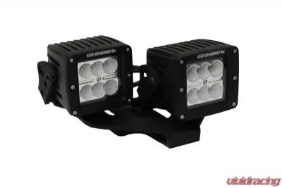 Go Rhino Jeep Wrangler Center Hood Mount for dual 3" LED cubes with offset mount Jeep - 732231T